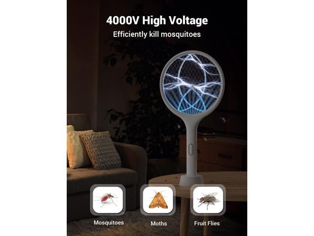 YISSVIC Electric Fly Swatter 4000V Bug Zapper Racket Dual Modes Mosquito Killer with Purple Mosquito Light Rechargeable for Indoor Home Office...
