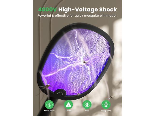 YISSVIC Electric Fly Swatter Foldable Bug Zapper Racket 2 in 1 Mosquito Killer with Attractant Light Rechargeable 1800mAh for Indoor Home Backyard...