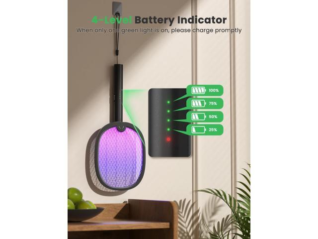 YISSVIC Electric Fly Swatter Foldable Bug Zapper Racket 2 in 1 Mosquito Killer with Attractant Light Rechargeable 1800mAh for Indoor Home Backyard...