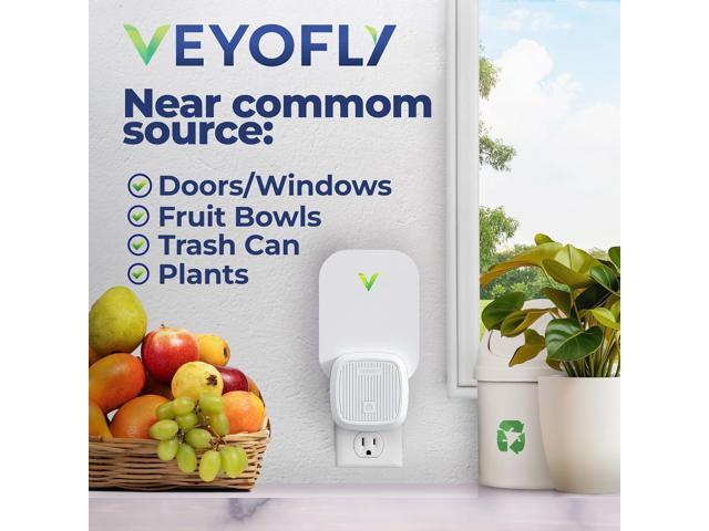 VEYOFLY (Starter Kit) Fly Catcher Indoor, Fly Trap, (2 Device + 6 Refills) Fruit Fly Traps for Indoors, Gnat Traps for House Indoor, Bug Killer,...