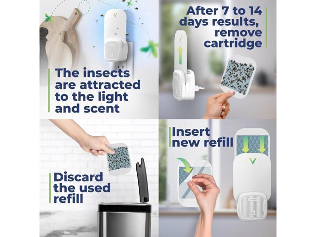 VEYOFLY (Starter Kit) Fly Catcher Indoor, Fly Trap, (2 Device + 6 Refills) Fruit Fly Traps for Indoors, Gnat Traps for House Indoor, Bug Killer,...