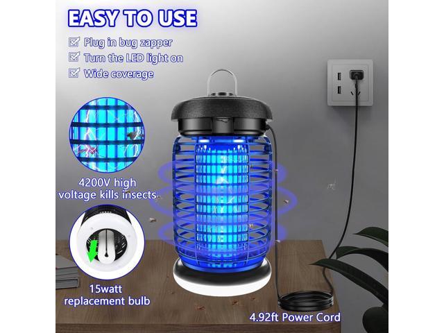 Bug Zapper Outdoor, Mosquito Zapper with LED Light, Fly Zapper Outdoor Indoor, Insect Zapper Electric Fly Traps, Plug in Mosquito Killer for Patio...
