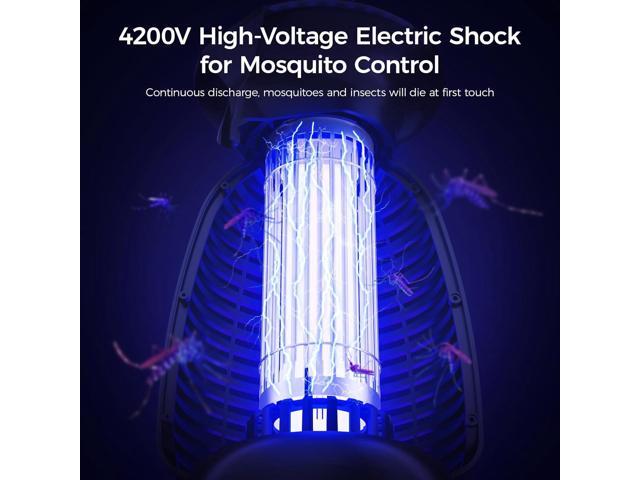 Outdoor Bug Zapper with LED Light - Electric Mosquito Killer Fly Trap Insect Zapper Outdoor and Indoor for Home Kitchen, Patio, Backyard