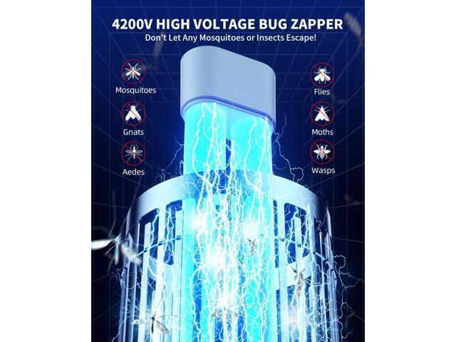 Minimoon Bug Zapper Outdoor, Upgraded Mosquito Zapper with Dual LED Light, 4200V Fly Zapper, 15W Electric Fly Traps Outdoor, IPX4, 8.2Ft Cord,...