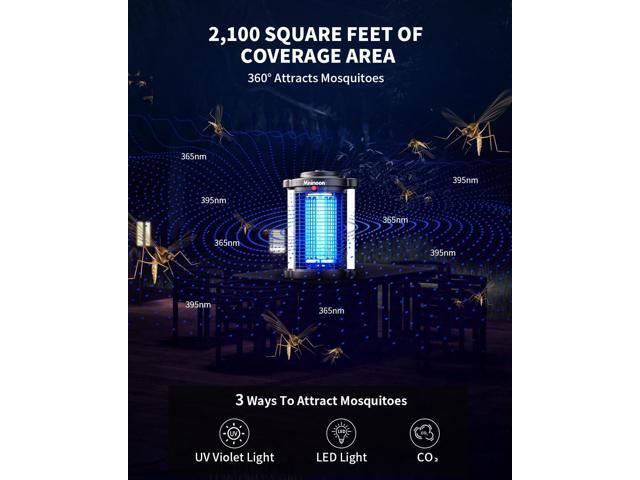 Minimoon Bug Zapper Outdoor, Upgraded Mosquito Zapper with Dual LED Light, 4200V Fly Zapper, 15W Electric Fly Traps Outdoor, IPX4, 8.2Ft Cord,...