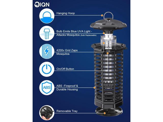 Bug Zapper Outdoor, Plug in Electric Mosquito Fly Zapper w/ 15W Light & 4200V Grid & on/Off Switch, Mosquito Traps & Killer for Indoor, Kitchen,...