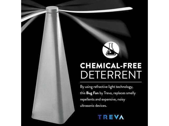 Treva Bug Fan Fly Repellent/Deterrent with Holographic Blades to Clear Bugs, Mosquitoes, and Flies, Battery Powered Fly Fan