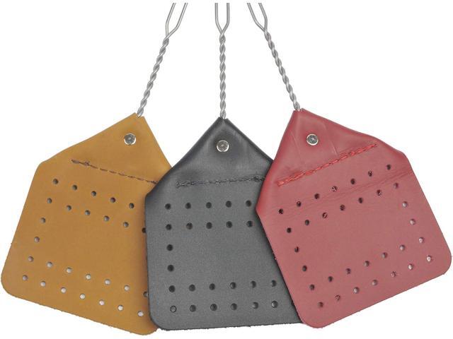 Amish Valley Products Leather Fly Swatter Handcrafted Wire Handle Flyswatter Choice of Color (Red)