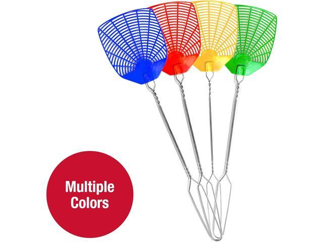 PIC Wire Metal Handle Fly Swatters (Colors May Vary), 12 Pack