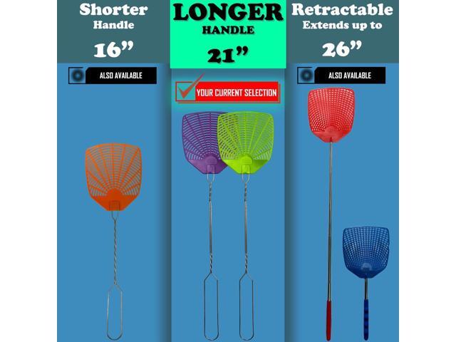 Bug & Fly Swatter Braided Metal Handle 6 Pack Fly Swatters Indoor/Outdoor flyswatter (21 inch - Set of 6)