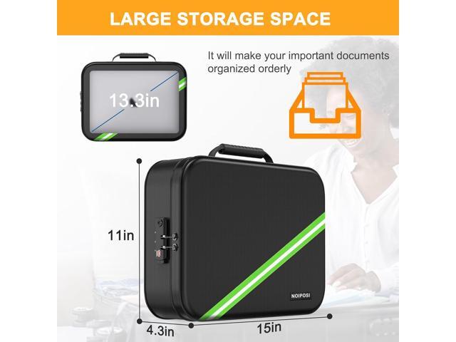 Noiposi Document Organizer with 5200 Heat Insulated,15.0'x11.0'x4.3' Water Resistant and Fireproof Document Box,Portable Home Travel Safe Storage...