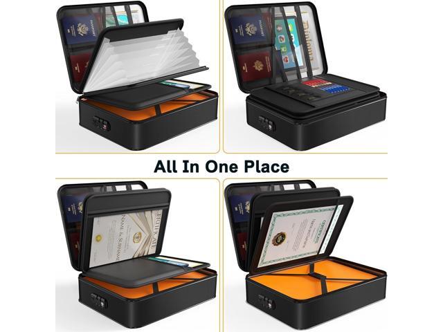 Noiposi Document Organizer with 5200 Heat Insulated,15.0'x11.0'x4.3' Water Resistant and Fireproof Document Box,Portable Home Travel Safe Storage...