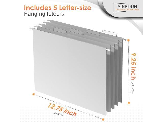 Sinboun Hanging File Organizer Letter-Size File Holder Filing Box Includes 5 Hanging Folders - Metal Mesh Magazine Letter Storage Cabinets File...