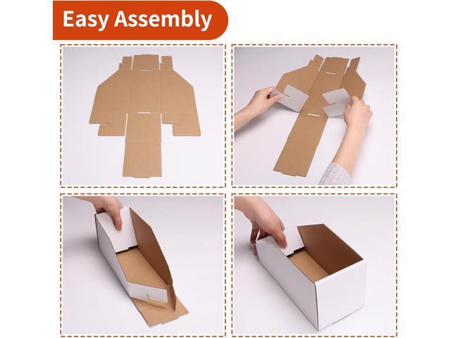 ZBEIVAN Cardboard Storage Bins Boxes 35 Packs 9.4x6x4.5 Inches, Easy Assembly Pantry Organizer Bins for Shelf, White
