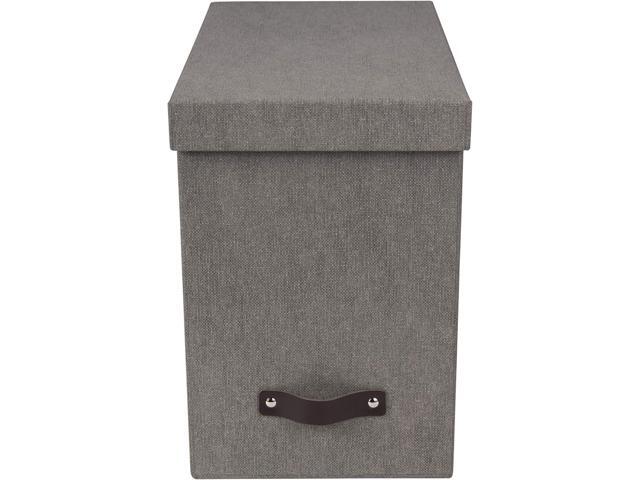 Bigso John Desktop File Box - Storage Solution and Document Organizer for Important Paperwork - Durable Hanging File Box with a Lid and Leather...