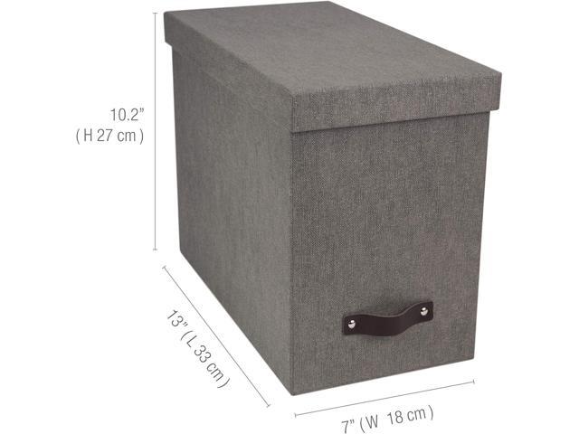 Bigso John Desktop File Box - Storage Solution and Document Organizer for Important Paperwork - Durable Hanging File Box with a Lid and Leather...