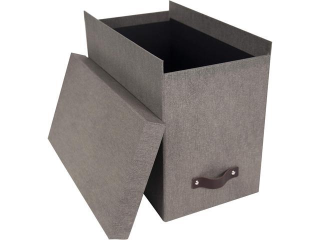 Bigso John Desktop File Box - Storage Solution and Document Organizer for Important Paperwork - Durable Hanging File Box with a Lid and Leather...