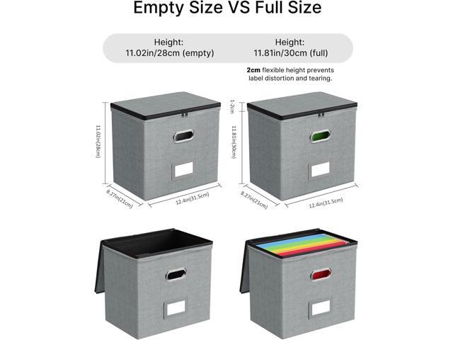 Oterri 1 Pack File Organizer Boxes with Lids, File Box with Mesh Pockets, Document Organizer Box for File Folders Letter Size, Zippers Filing Box...