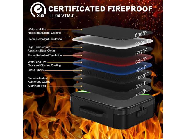 Noiposi Document Organizer with 5200 Heat Insulated,Waterproof and Fireproof Document Box with Lock, Home Travel Strong Fireproof Safe Storage Box...