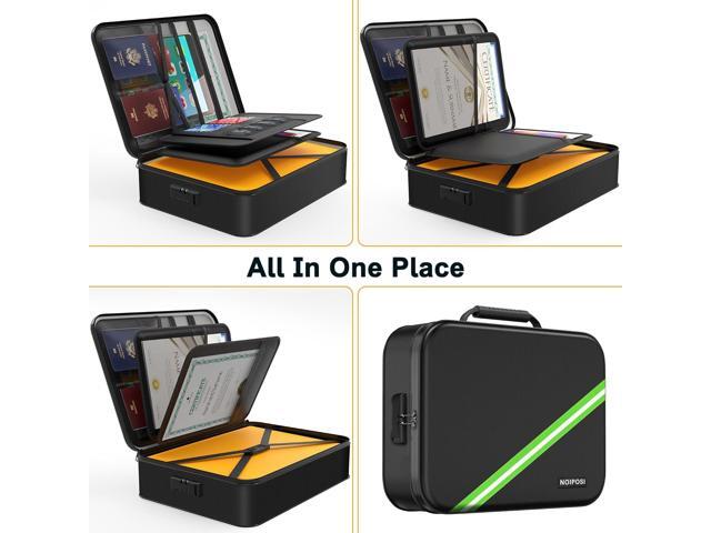 Noiposi Document Organizer with 5200 Heat Insulated,Waterproof and Fireproof Document Box with Lock, Home Travel Strong Fireproof Safe Storage Box...