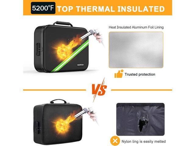 Noiposi Document Organizer with 5200 Heat Insulated,Waterproof and Fireproof Document Box with Lock, Home Travel Strong Fireproof Safe Storage Box...
