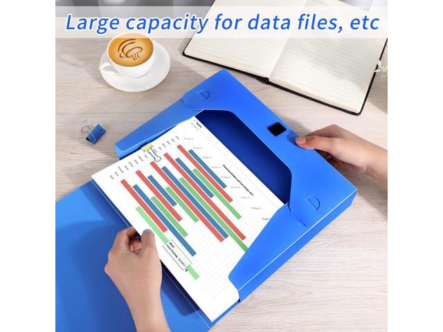 A4 Storage File Boxes Plastic Archives Cases with Lid, File Folder Organizer Document Filing Box for Office, Letter Size Paper,31×4×24 cm,...