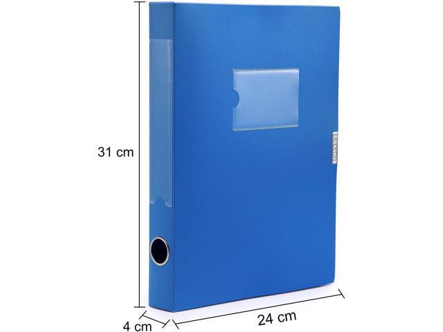 A4 Storage File Boxes Plastic Archives Cases with Lid, File Folder Organizer Document Filing Box for Office, Letter Size Paper,31×4×24 cm,...