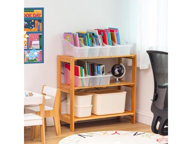 IRIS USA Plastic Book Bin Magazine Holder, 8-Pack, Vertical Standing Connecting Container Box for Office Dorm Study Homework Binder Notebook File...