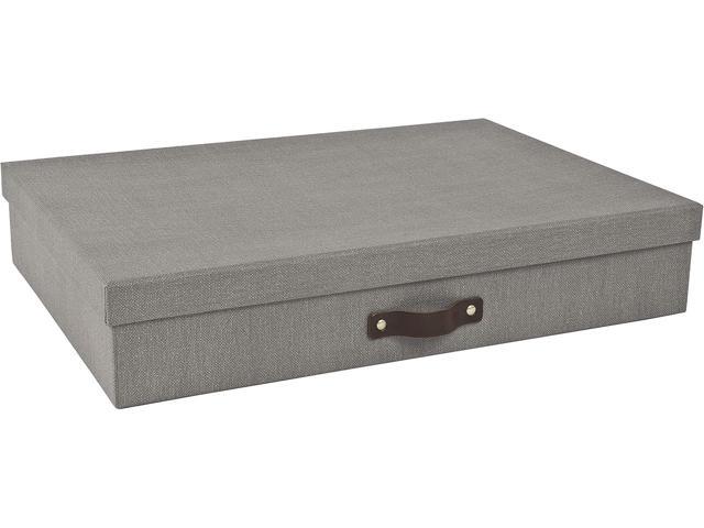 Bigso Sverker Canvas Fiberboard Legal and Art Storage Box Scrapbook Storage Box for Loose Papers and More Durable Document Boxes with Lid and...