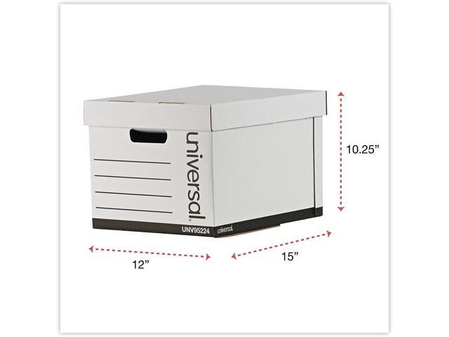 Universal 95224 Heavy-Duty Fast Assembly Lift-Off Lid Storage Box, Letter/Legal, White (Case of 12)