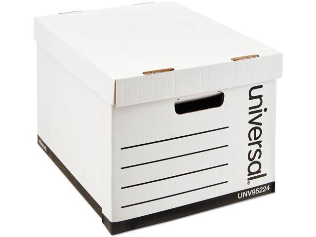 Universal 95224 Heavy-Duty Fast Assembly Lift-Off Lid Storage Box, Letter/Legal, White (Case of 12)