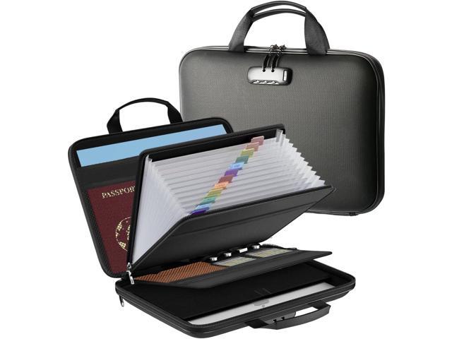 Fireproof Document Box with Lock, Portable Hard-Shell Case Fireproof File Box for Documents, Waterproof Document Box File Organizer for Important...