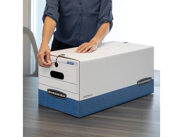 Bankers Box STOR/FILE Medium-Duty Storage Boxes, FastFold, String and Button, Legal, 4 Pack (0070503)