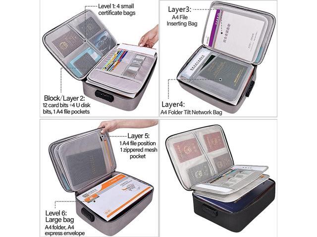 Oxford Document Organizer with Safe Code Lock,Storage Pouch Credential Bag Diploma Storage Important Document and File Pocket, Laptop,...