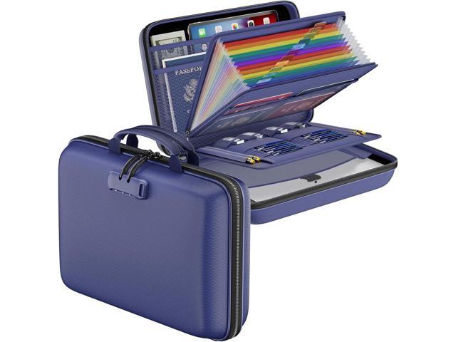 DocSafe Fireproof File Organizer with Lock, Hard-Shell Case Fireproof Document Box with 13 Pocket Accordion File Folder, Portable Home Office...