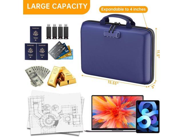 DocSafe Fireproof File Organizer with Lock, Hard-Shell Case Fireproof Document Box with 13 Pocket Accordion File Folder, Portable Home Office...