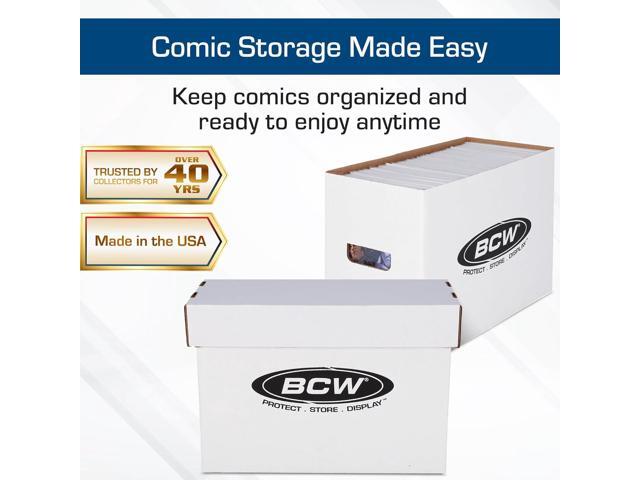 BCW Short Comic Storage Box - 5 Pack Holds 150-175 Current/Silver Age Comics Stackable, Durable 200 lb. Strength
