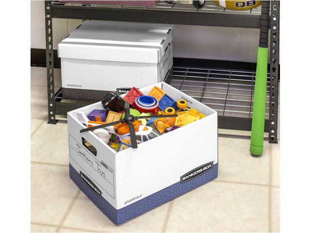 Bankers Box 20 Pack R-KIVE Heavy-Duty File Storage Boxes, FastFold, Lift-Off Lid, Letter, White/Blue