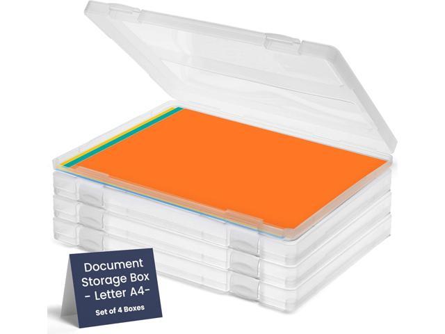 Bins & Things JTJ Sourcing Plastic Storage Box for A4 Paper - Document Magazine Paper Protector - Portable Project Sleeves - Document Organizer -...