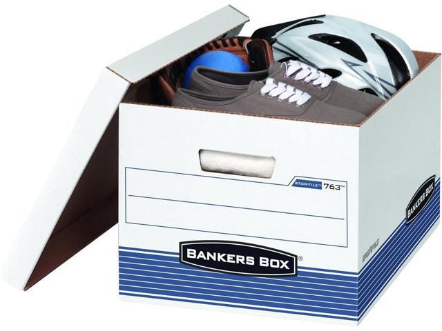 Bankers Box 30 Pack STOR/FILE Medium-Duty File Storage Boxes, FastFold, Lift-Off Lid, Letter/Legal, White/Blue