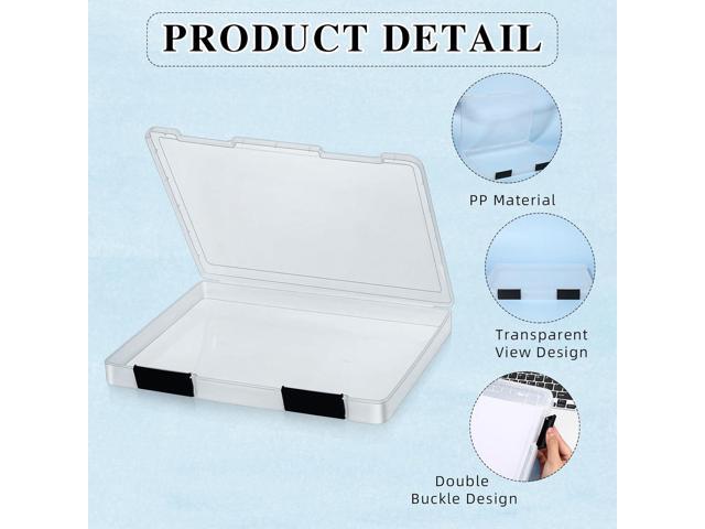PerKoop 6 Pcs Clear A4 File Box Document Plastic Storage Box Paper Plastic Case Board Game Storage Containers Magazine Protector File Holder with...
