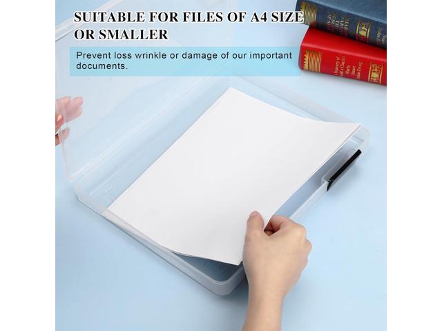 PerKoop 6 Pcs Clear A4 File Box Document Plastic Storage Box Paper Plastic Case Board Game Storage Containers Magazine Protector File Holder with...