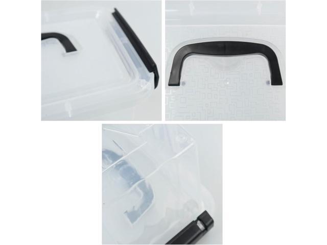 6-Pack 3 L Small Box with Lid, Plastic Clear Storage Bins with Handles