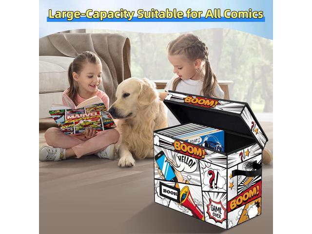 Collection Comic Book Storage Boxes, Protector Organizer 15.8' X 7.8' X 11.8' Collapsible Short Box Holds 160-180 Comic Book Heavy Duty Bin...