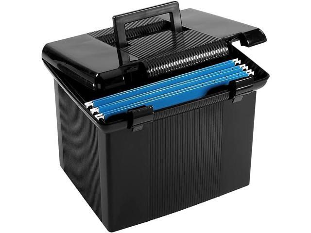 Pendaflex Portable File Box, Black, 11'H x 14' W x 11-1/8' D (41742)