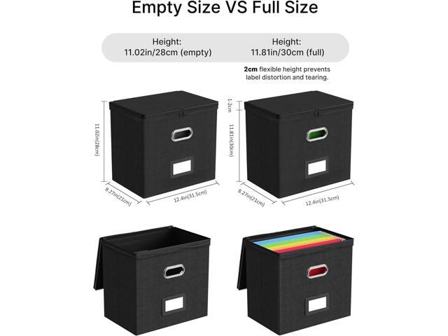 Oterri 2 Pack File Organizer Boxes with Lids, File Box with Mesh Pockets, Document Organizer Box for File Folders Letter Size, Zippers Filing Box...