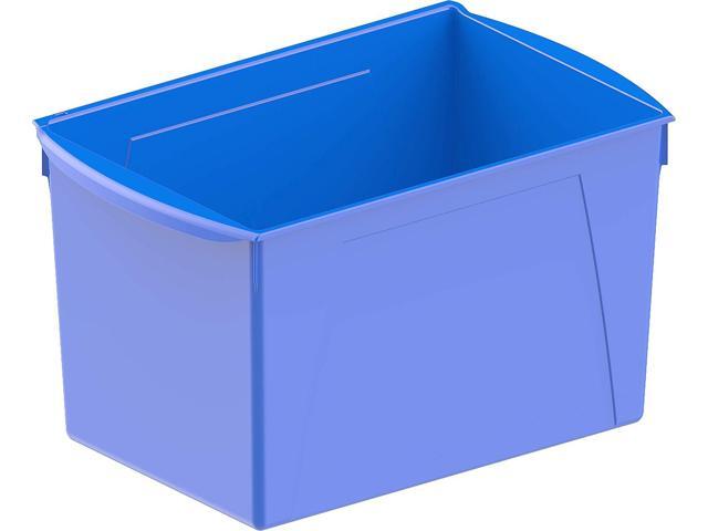 Storex Extra-Large Book Bin, Interlocking Plastic Organizer for Home, Office and Classroom, Blue, (71135U06C) (Pack of 6)