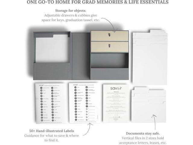 Savor Life Essentials & Graduate Keepsake Organizer Keep High School and College Graduation Memorabilia Organized and Safe in One Convenient...