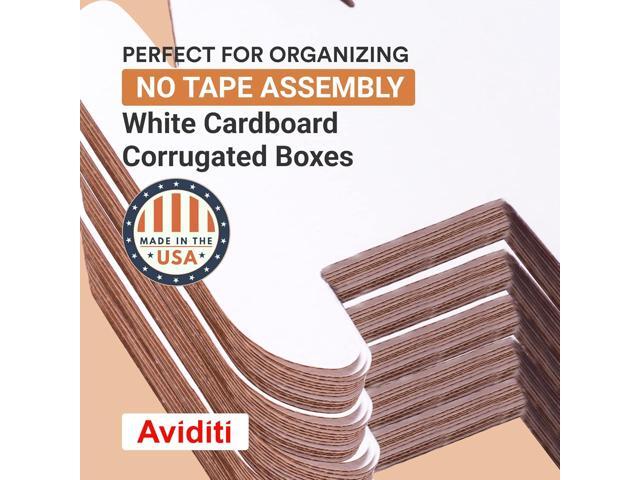 AVIDITI Corrugated Cardboard Storage Bins Holder 12' x 12' x 4.5' (50 Pack), Open Top Durable and Ideal for Organizing Parts Bin Work Areas Packing...