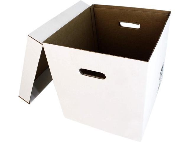 Durable 12 inch Vinyl Record Storage Box - Heavy-Duty Cardboard Construction with Removable Lid - Holds Up to 90 Records Each - Built Tough for...